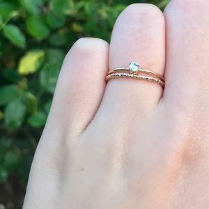 Elegant Rose Gold Ring with Clear Stone